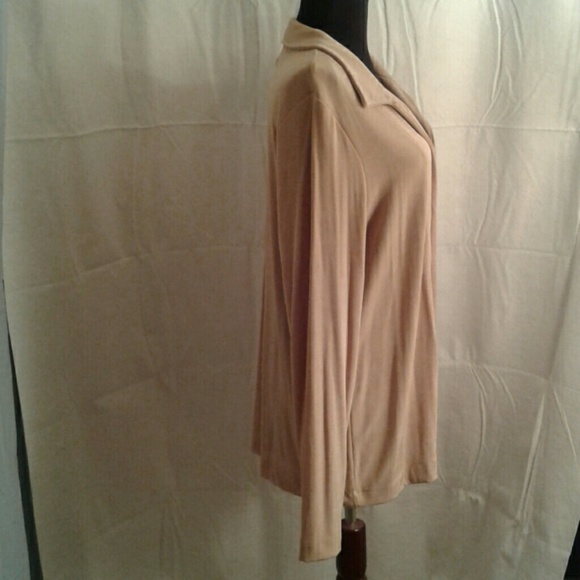 Citiknit L Flyaway Tie Front Jacket Cardigan Stretchy NEW Tan - Picture 4 of 7